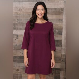 NWT BB Dakota Aubergine Boat Neck Shift Dress